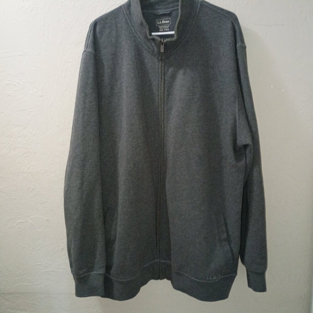 L.L. Bean Men’s XXL Tall Full Zip Sweatshirt Gray Fleece Lined Jacket